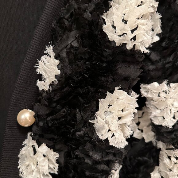 OO LALA women's black with white cardigan sweater SIZE LARGE - Picture 14 of 16